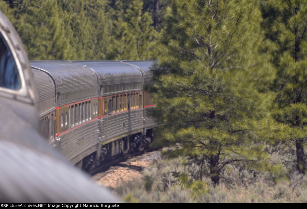 Grand Canyon Railway traveling to the Canyon